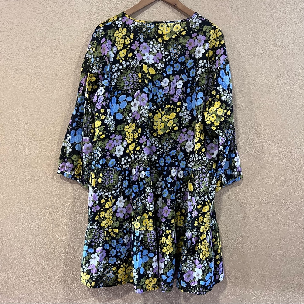Warehouse Floral Tier Mini Dress Size 10 - Picture 3 of 7
